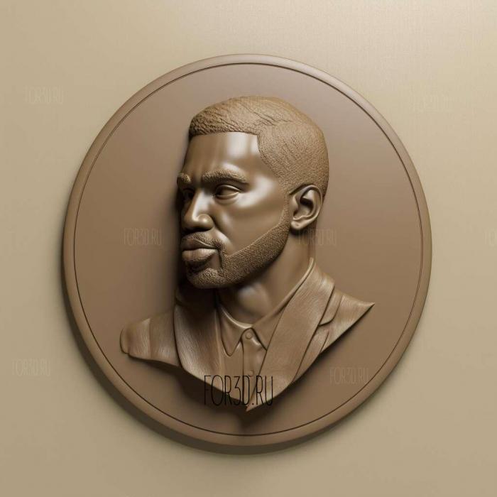 Kanye West 4 stl model for CNC